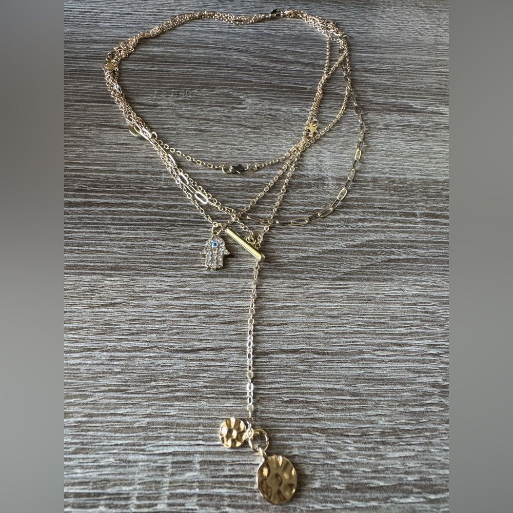 Gold Layered evil eye Necklace A1408 - Picture 3 of 6